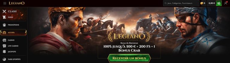 Legiano Casino page accueil