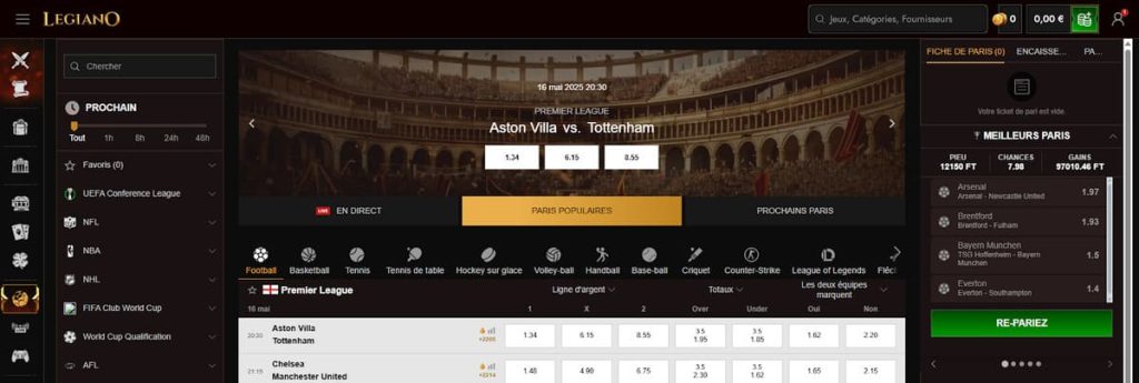 Legiano Casino paris sportifs